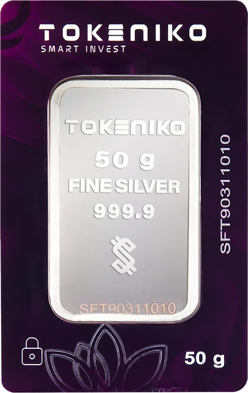 شمش نقره برند توکنیکو 50 گرمی خالص عیار 999.9