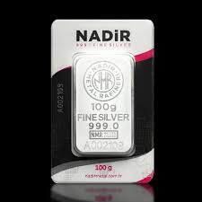 شمش نقره برند ندیرترک 100 گرمی خالص پلمپ عیار 999.9